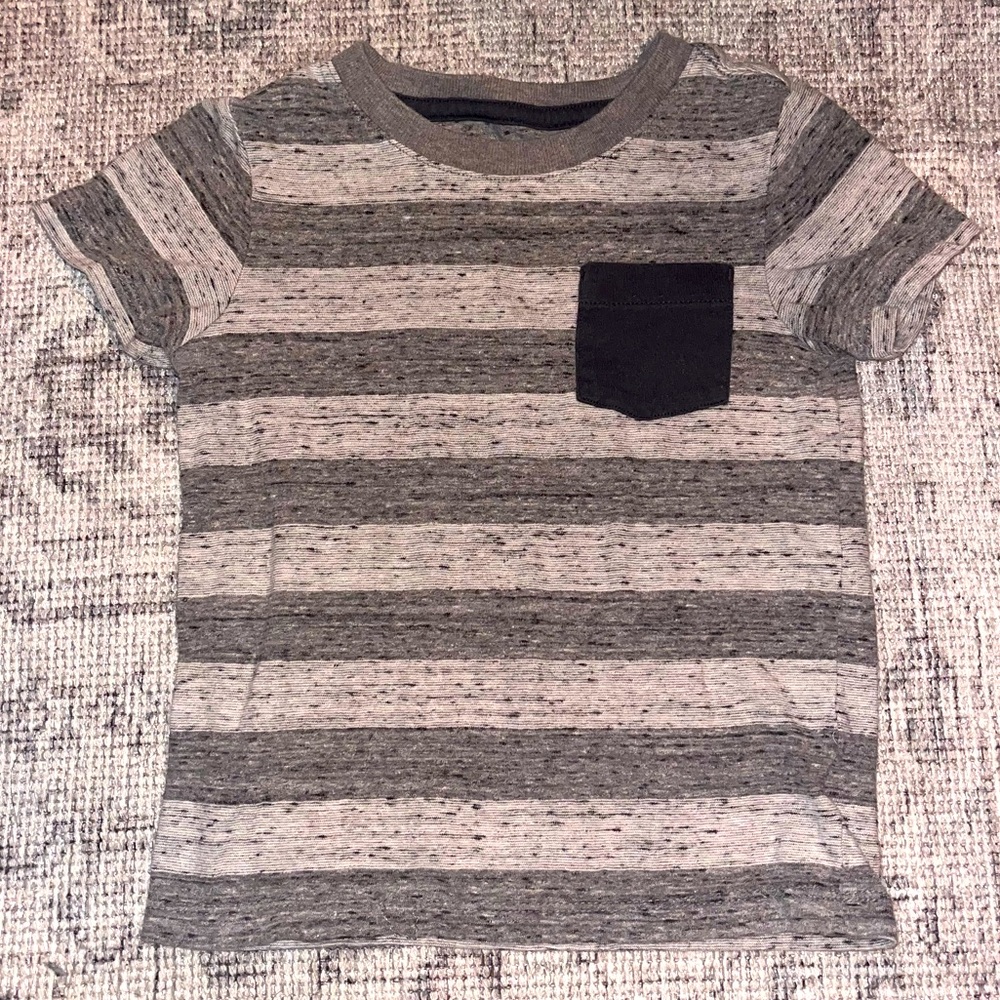 Boys grey striped shirt